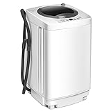 COSTWAY Waschmaschine Waschvollautomat, Mini Waschmaschine mit Pump, Schleuder, Display / 3,5kg / 240W/…